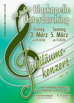 Plakat Blaskapelle - Unterdarchinger Musi - Jubiläumskonzert
