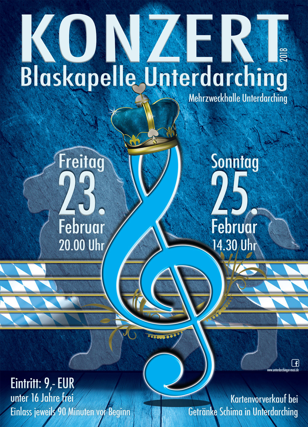 Konzert Blaskapelle Unterdarching Plakat 2018